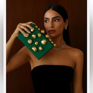 HIGH END Gold Nugget Acrylic Clutch Bag. VERY HIGH QUALITY.